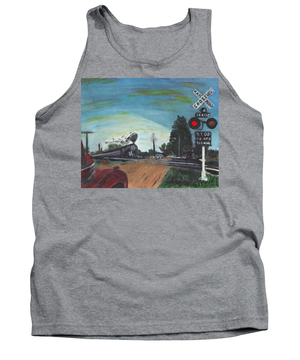 Trains Tank Top featuring the painting Rural America by Cliff Wilson