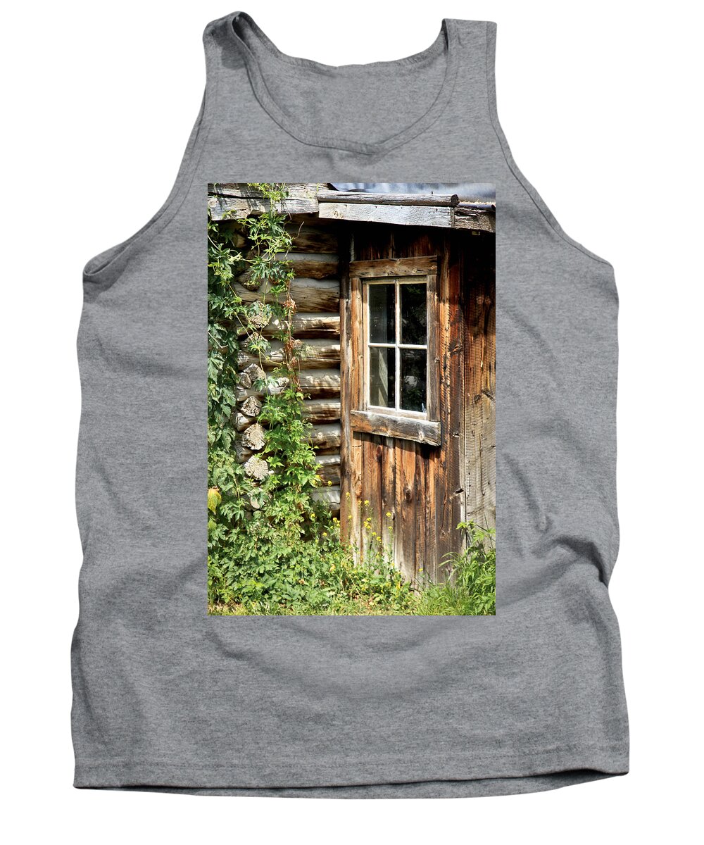 Cabin Tank Top featuring the photograph Rustic Cabin Window by Athena Mckinzie
