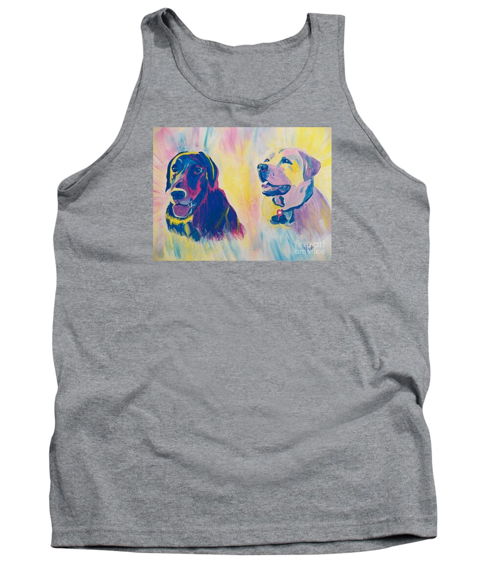 Labs Tank Top featuring the painting Sammy and Toby by Judy Via-Wolff
