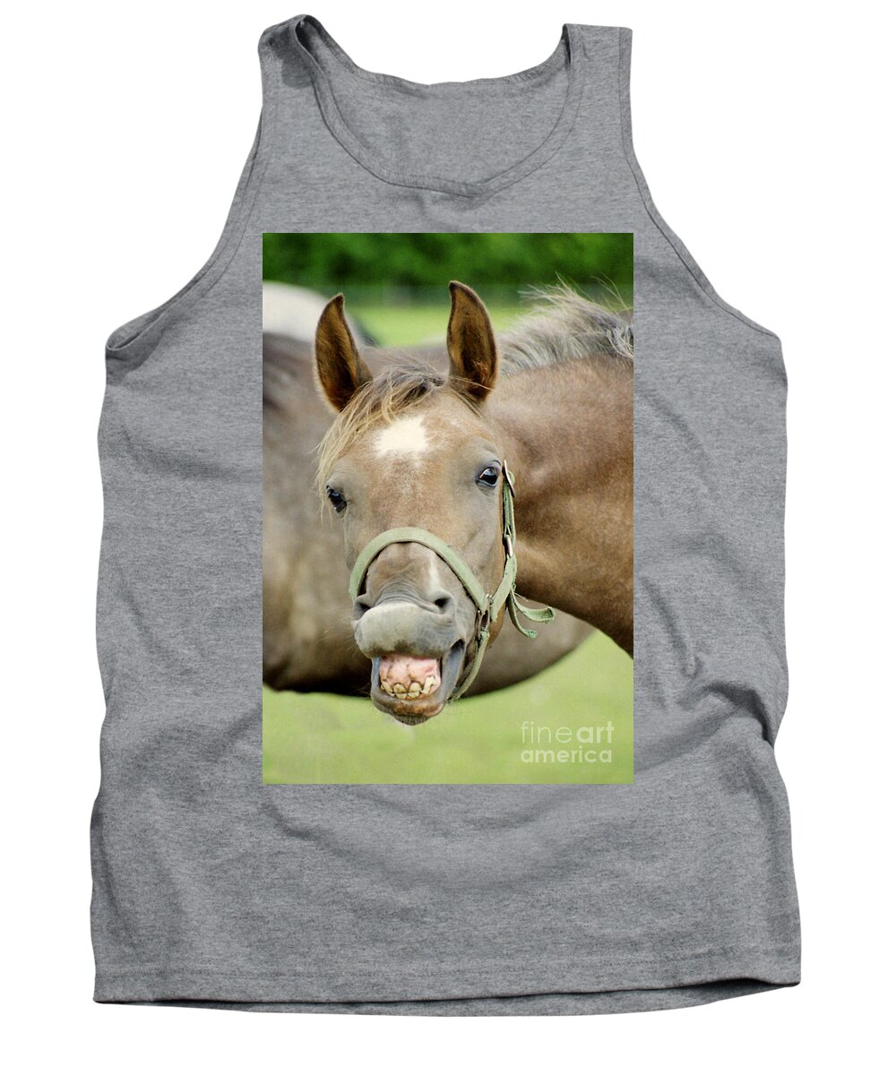 Horse Tank Top featuring the photograph Say Cheese by Ang El