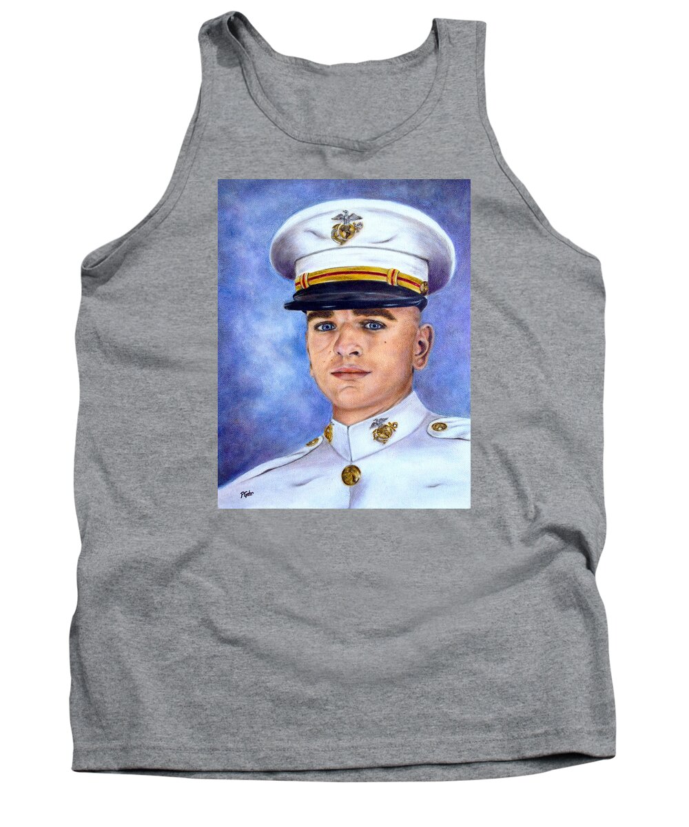 Military On Canvas Tank Top featuring the painting Semper Fi by Dr Pat Gehr