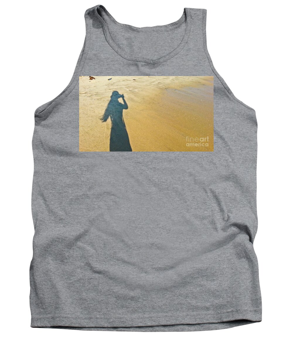 Shadow Tank Top featuring the photograph Shadow and Sand Raw by Fei A