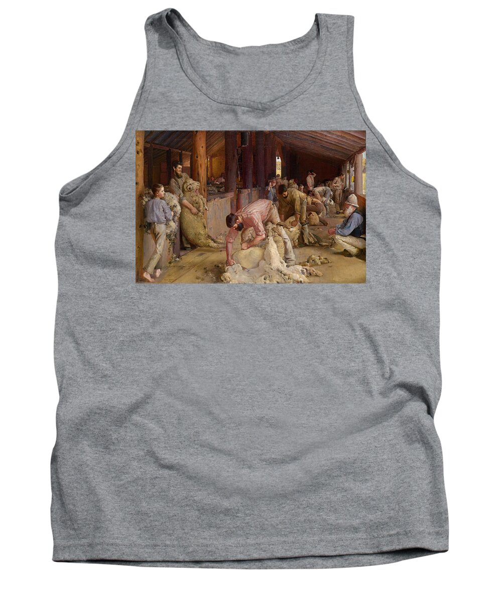 Tom Roberts Tank Top featuring the painting Shearing the rams by Tom Roberts