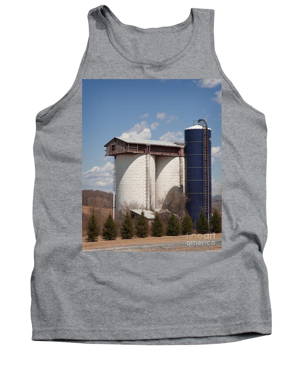 Old Silos Tank Top featuring the photograph Silo House with a View - color by Carol Lynn Coronios
