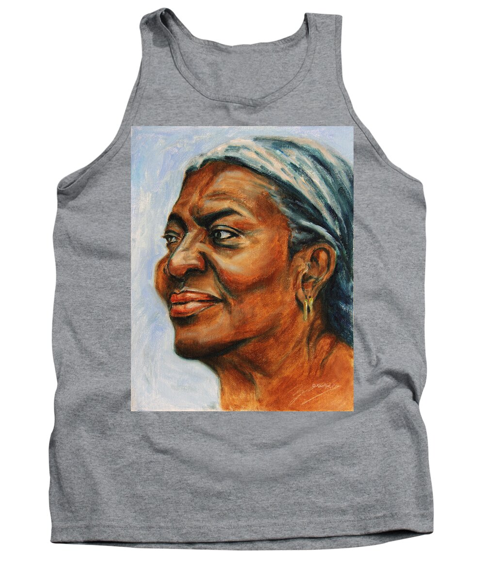 Soul-mate Tank Top featuring the painting Silver Girl by Xueling Zou