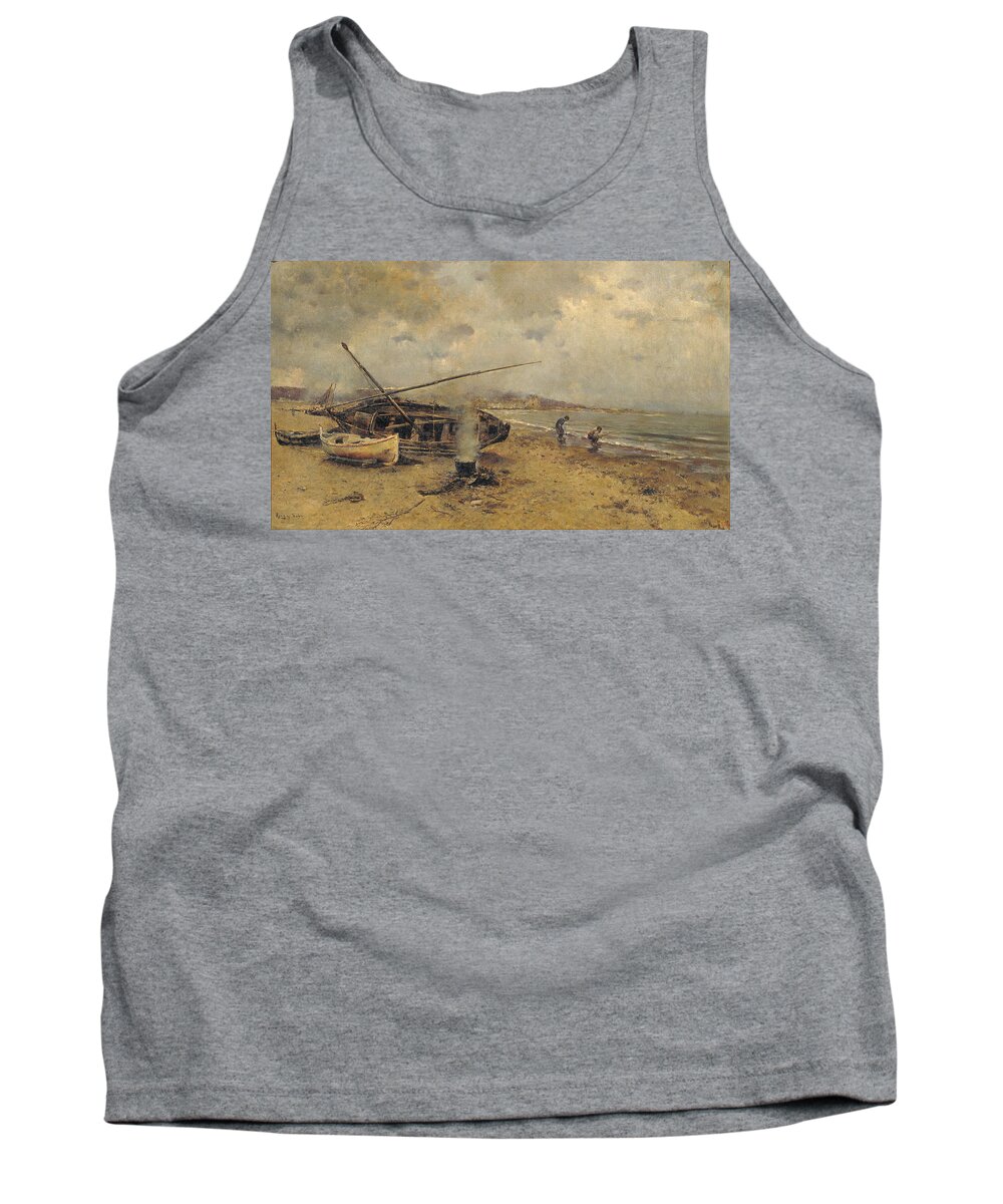 Joan Roig I Soler Tank Top featuring the painting Sitges Study by Joan Roig i Soler