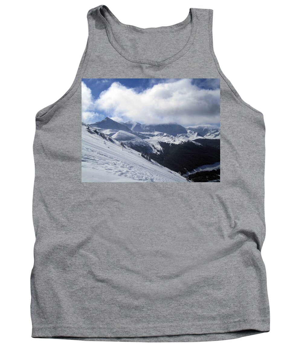 Skiing Art Tank Top featuring the photograph Skiing With A View by Fiona Kennard