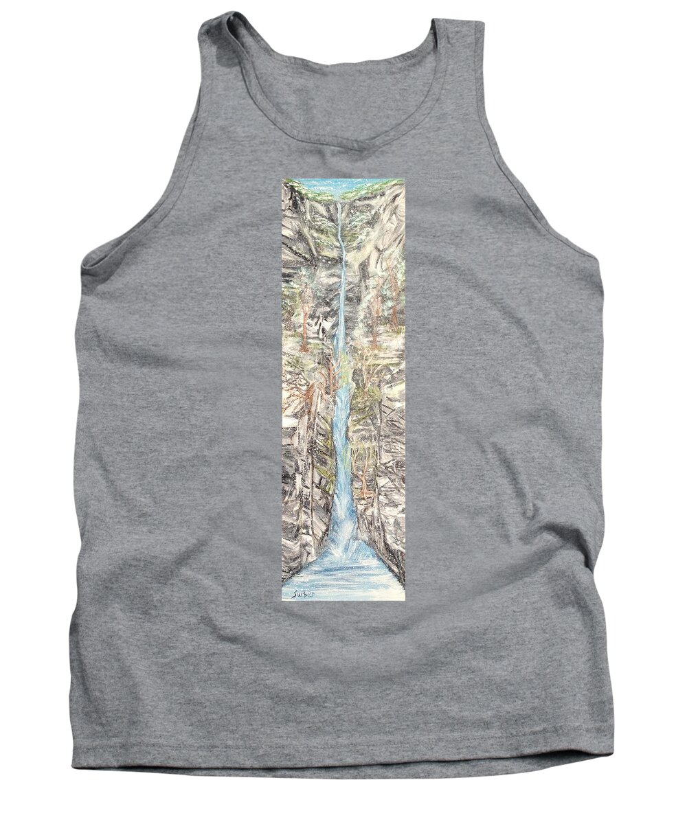 Snow Tank Top featuring the painting Snowy Falls by Suzanne Surber