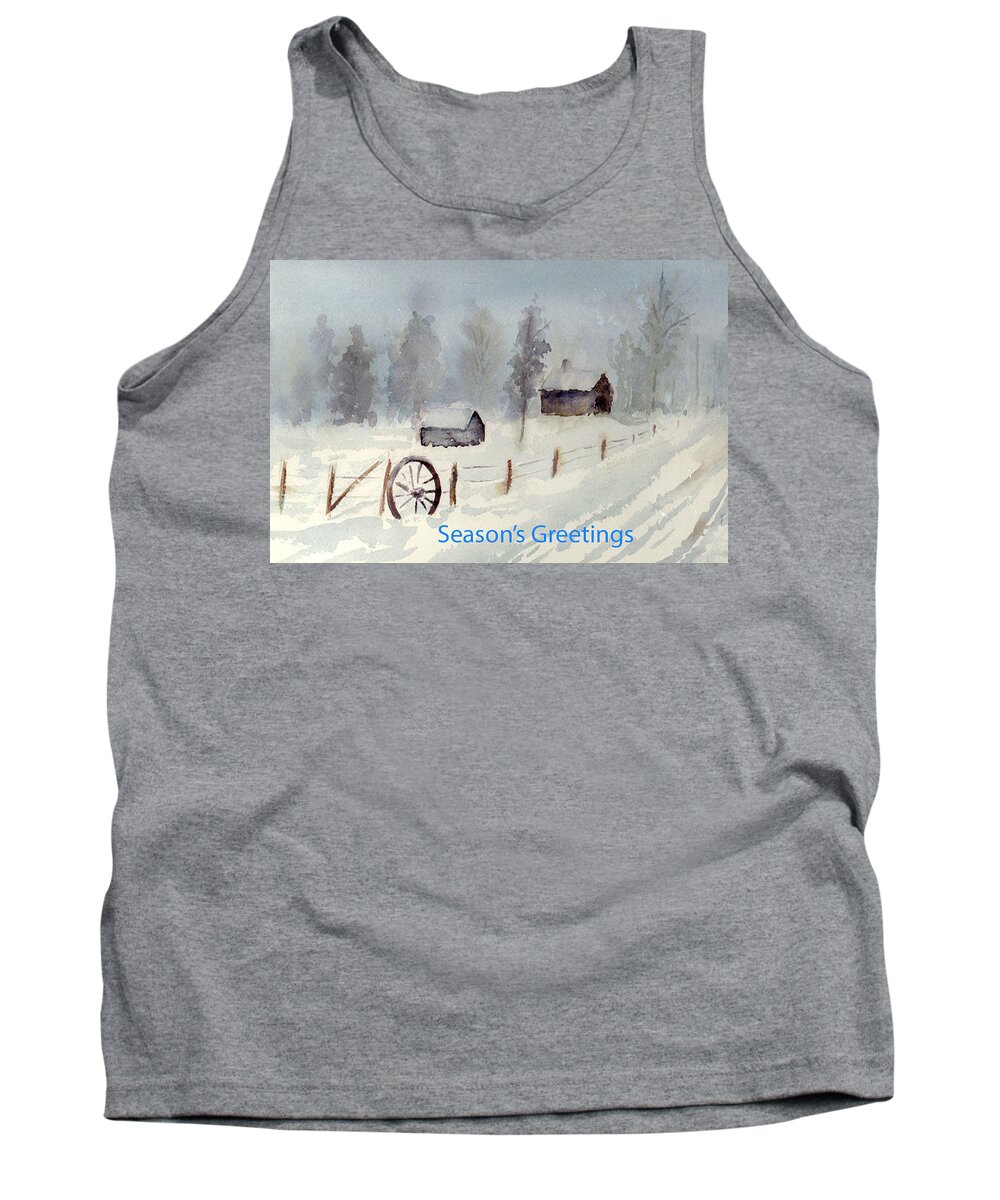 Snow Tank Top featuring the painting Snowy Road by Christine Lathrop