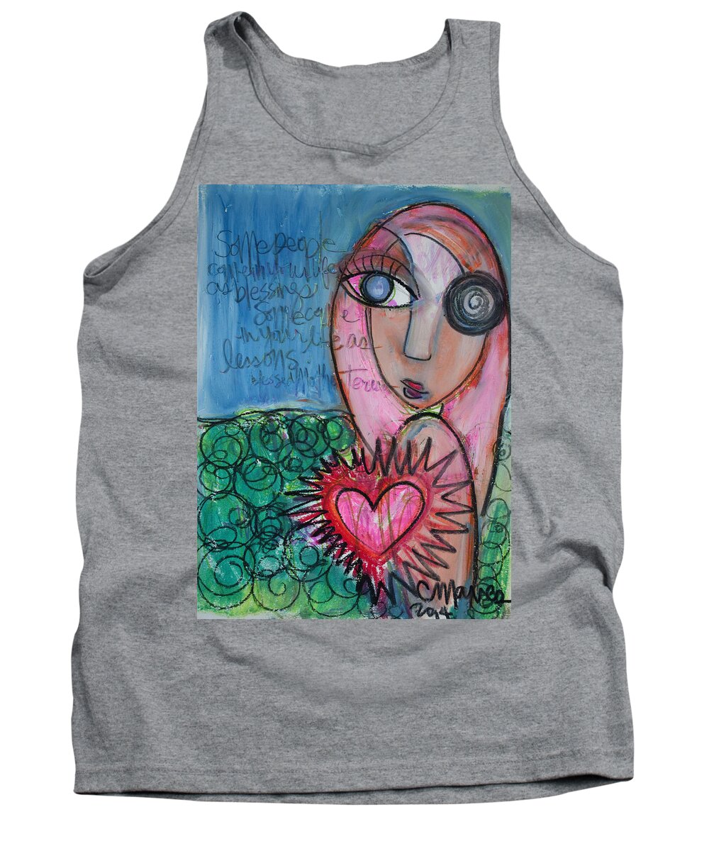 Mother Teresa Quote Tank Top featuring the painting Some People by Laurie Maves ART