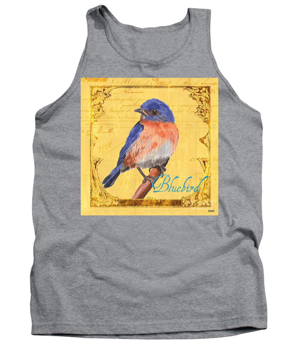 Bird Tank Top featuring the painting Colorful Songbirds 1 by Debbie DeWitt