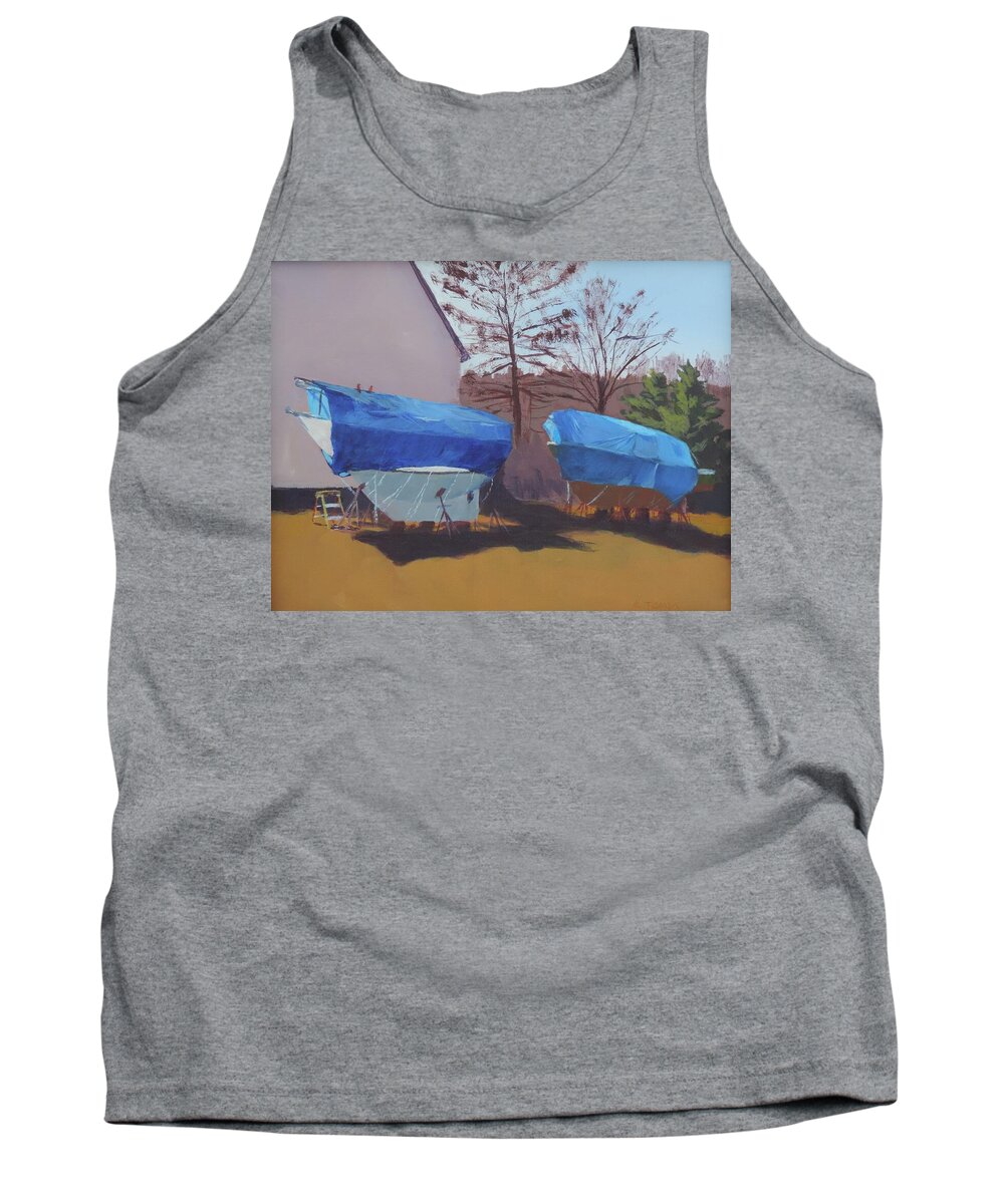 Soon To Be Seaworthy Tank Top featuring the painting Soon to be Seaworthy by Bill Tomsa