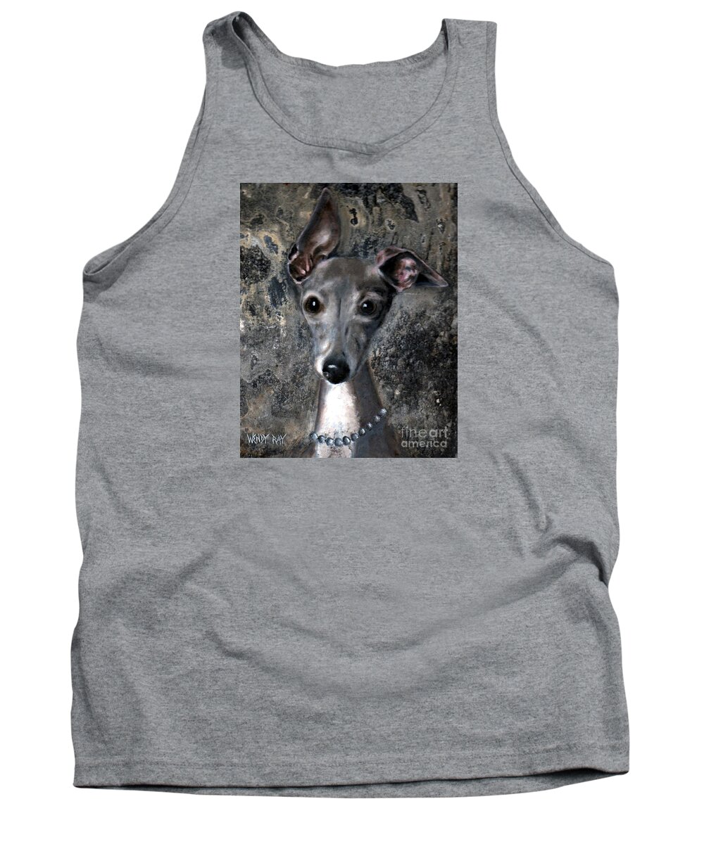 Italian Greyhound Tank Top featuring the painting Sophie by Wendy Ray