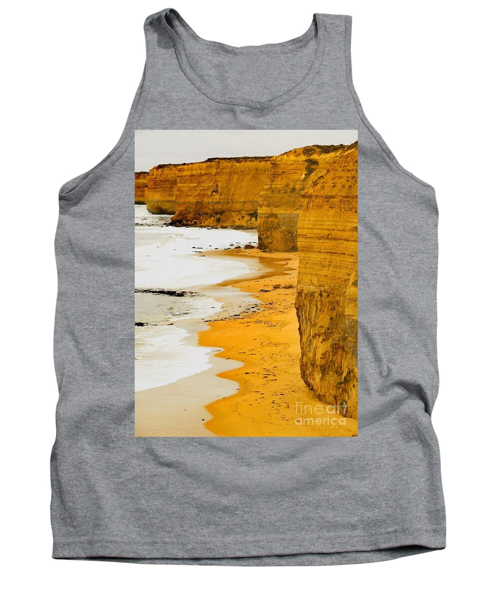 Color Photo Tank Top featuring the digital art Southern Ocean Cliffs by Tim Richards