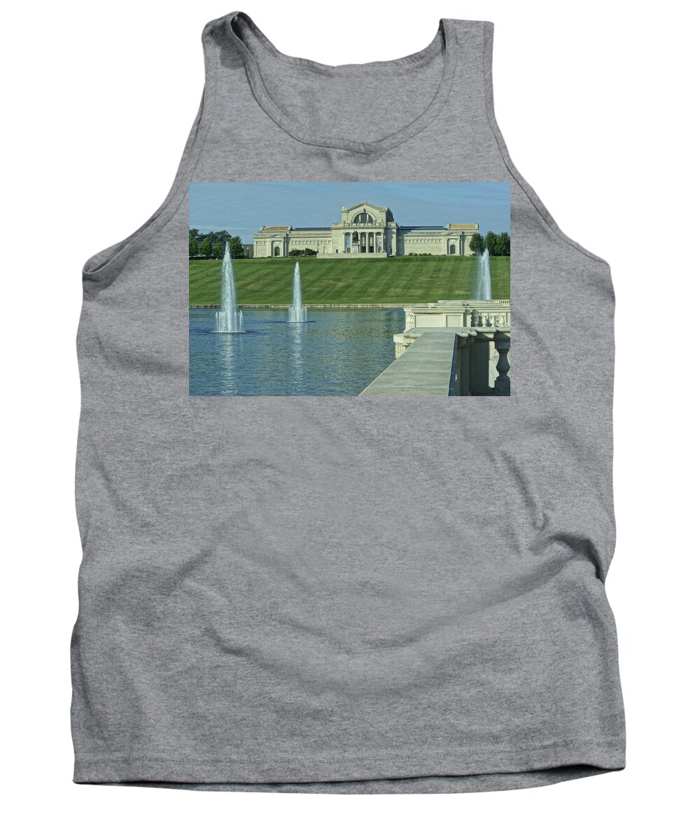 Forest Park Tank Top featuring the photograph St Louis Art Museum and Grand Basin by Greg Kluempers