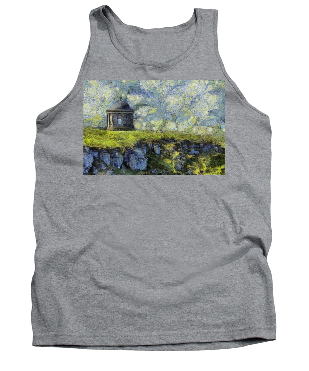 Ireland Tank Top featuring the photograph Starry Mussenden Temple by Nigel R Bell