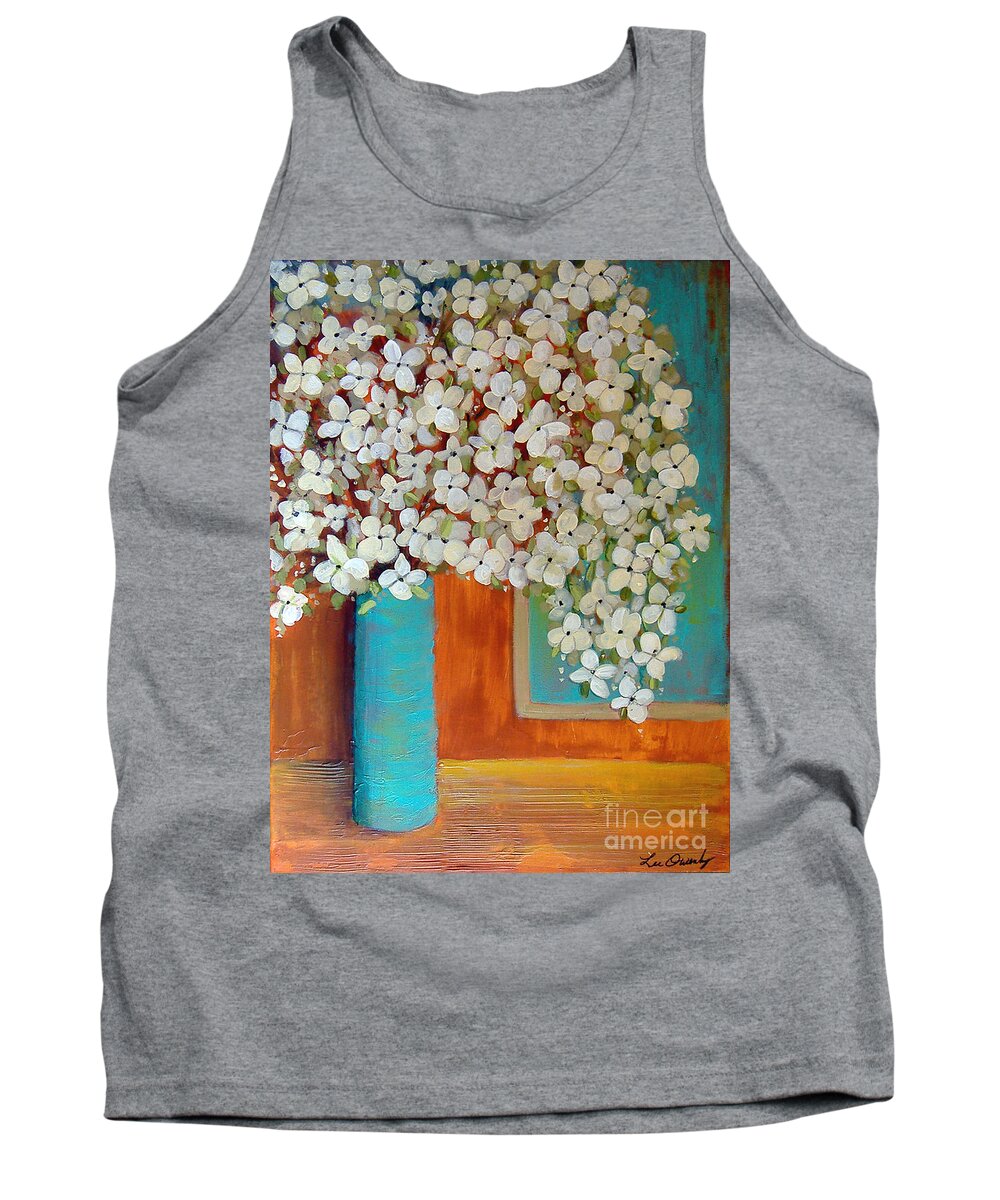 Flowers Tank Top featuring the painting Still Life With White Flowers by Lee Owenby
