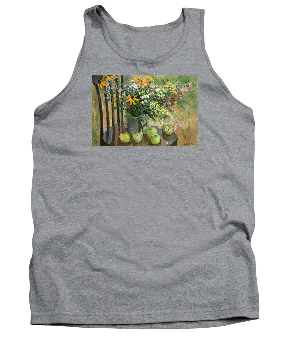 Still Tank Top featuring the painting Stilllife with apples by Juliya Zhukova