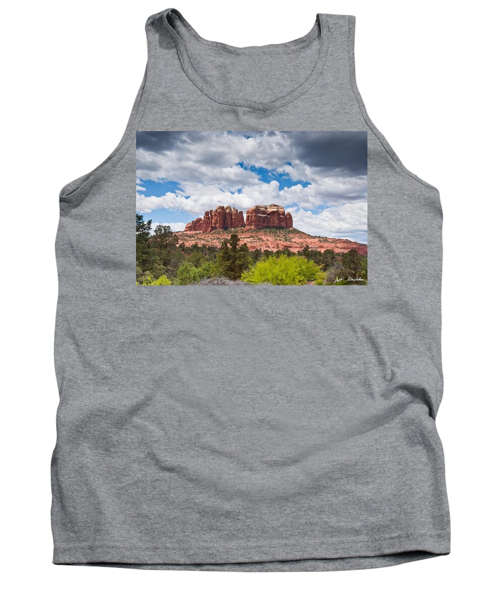 Arizona Tank Top featuring the photograph Storm Clouds Over Cathedral Rocks by Jeff Goulden