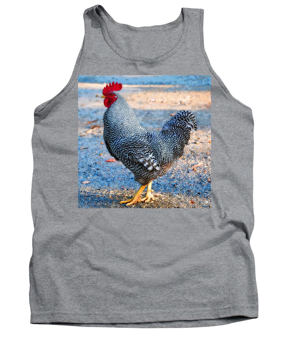 Rooster Tank Top featuring the photograph Struttin' Rooster by Liz Mackney