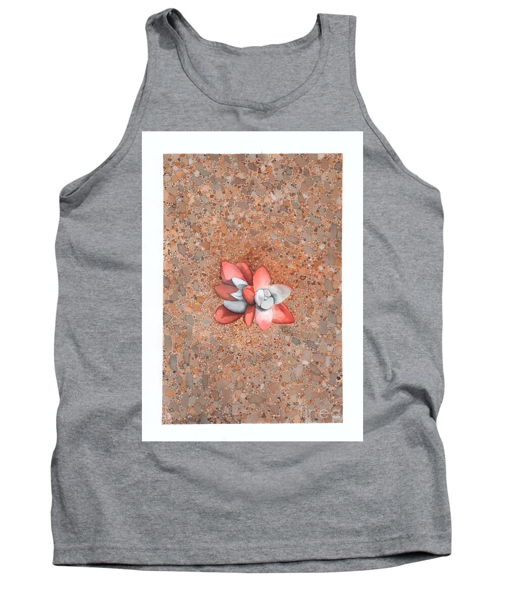 Landscape Tank Top featuring the painting Succulent on the beach by Hilda Wagner