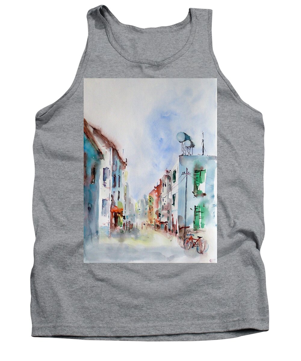 Summer Tank Top featuring the painting Summer morning by Faruk Koksal