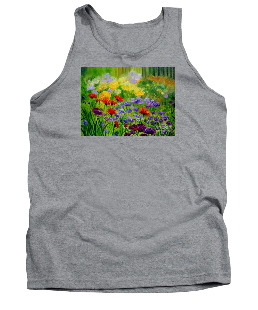 Flowers Tank Top featuring the painting Summer Show by Julie Brugh Riffey