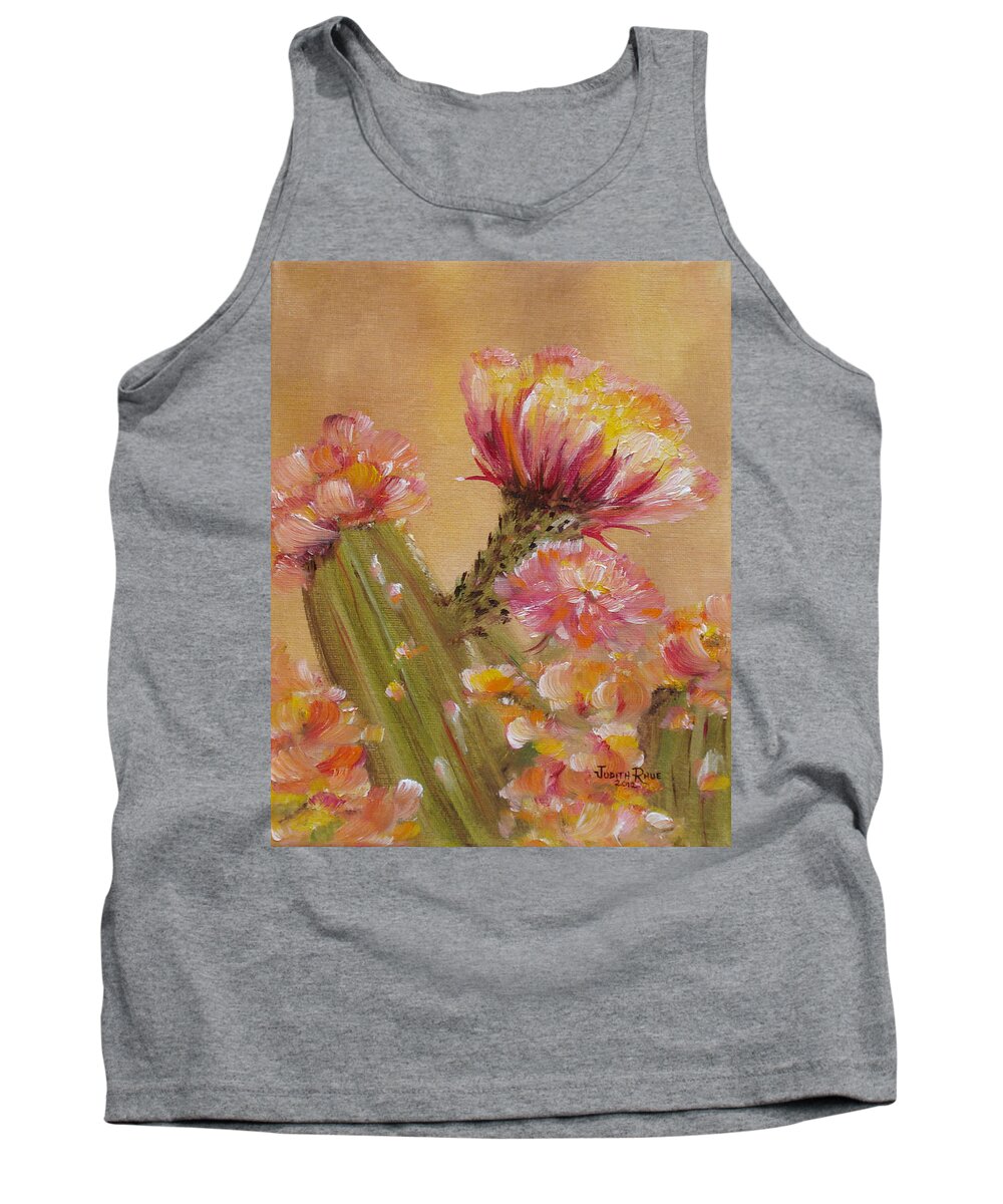Cactus Tank Top featuring the painting Sun Worshipper by Judith Rhue