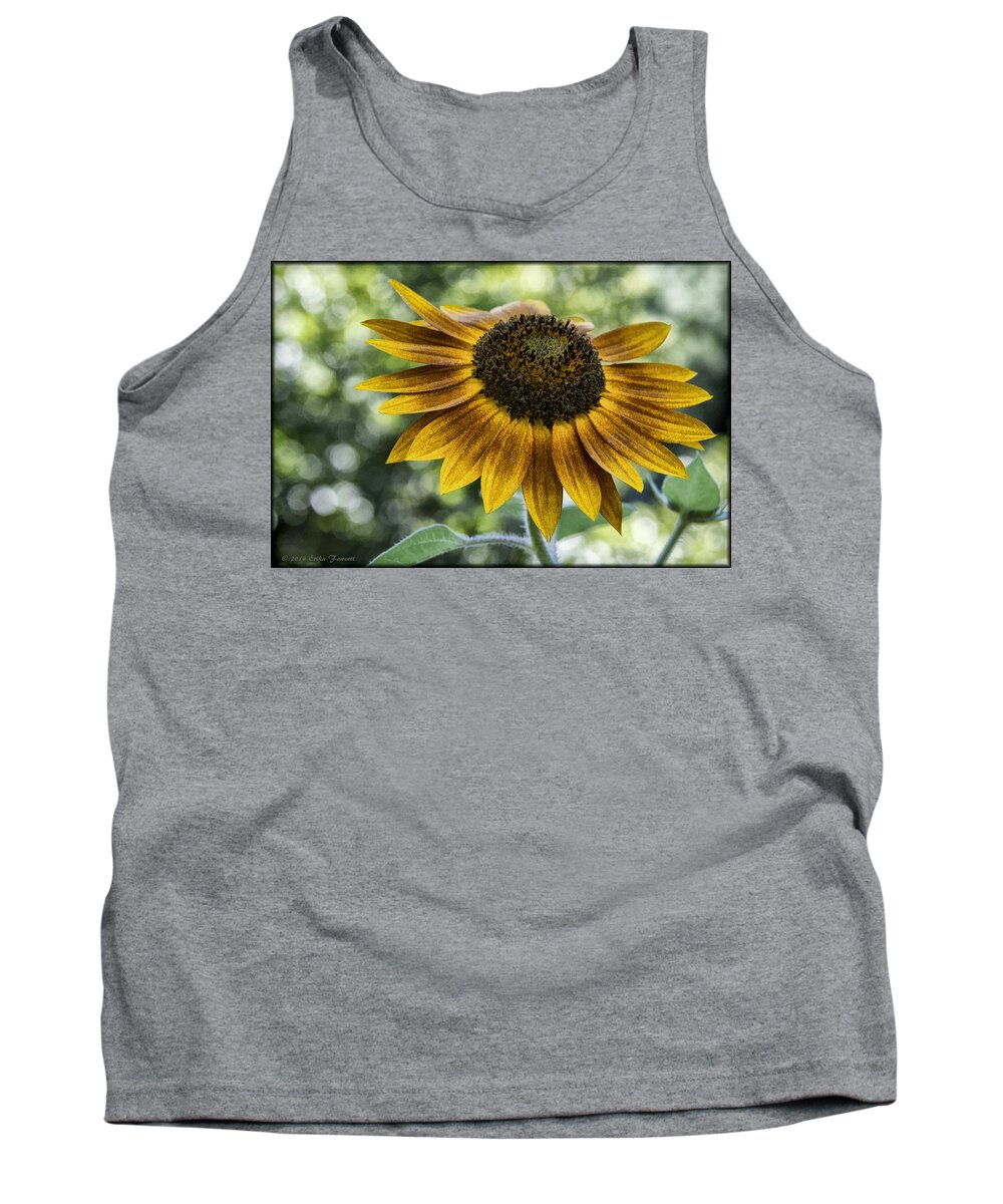 Sunflower Tank Top featuring the photograph Sunflower Bokeh by Erika Fawcett