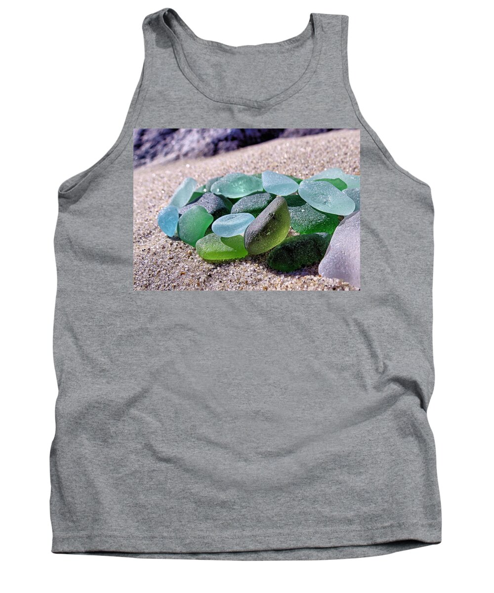 Beach Glass Tank Top featuring the photograph Sunkissed Glass by Janice Drew