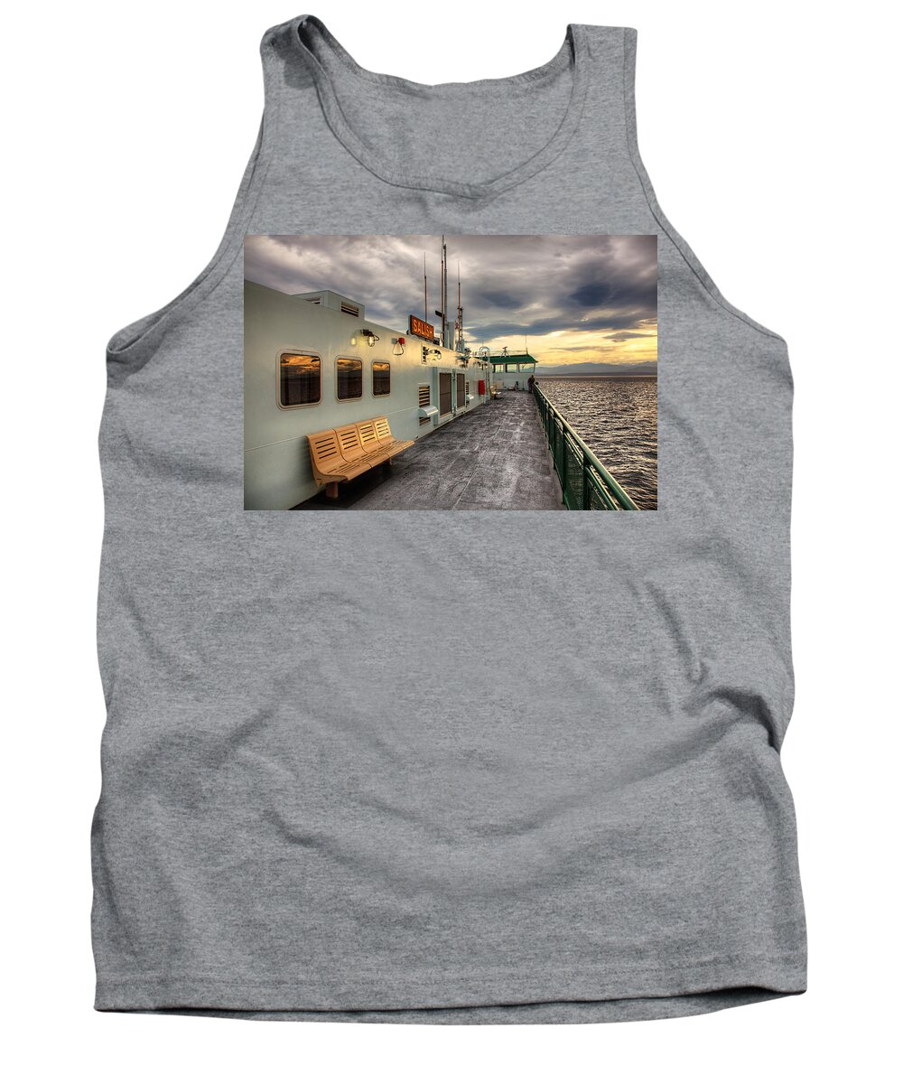 Sunset Tank Top featuring the photograph Sunset on Salish by Ian Good