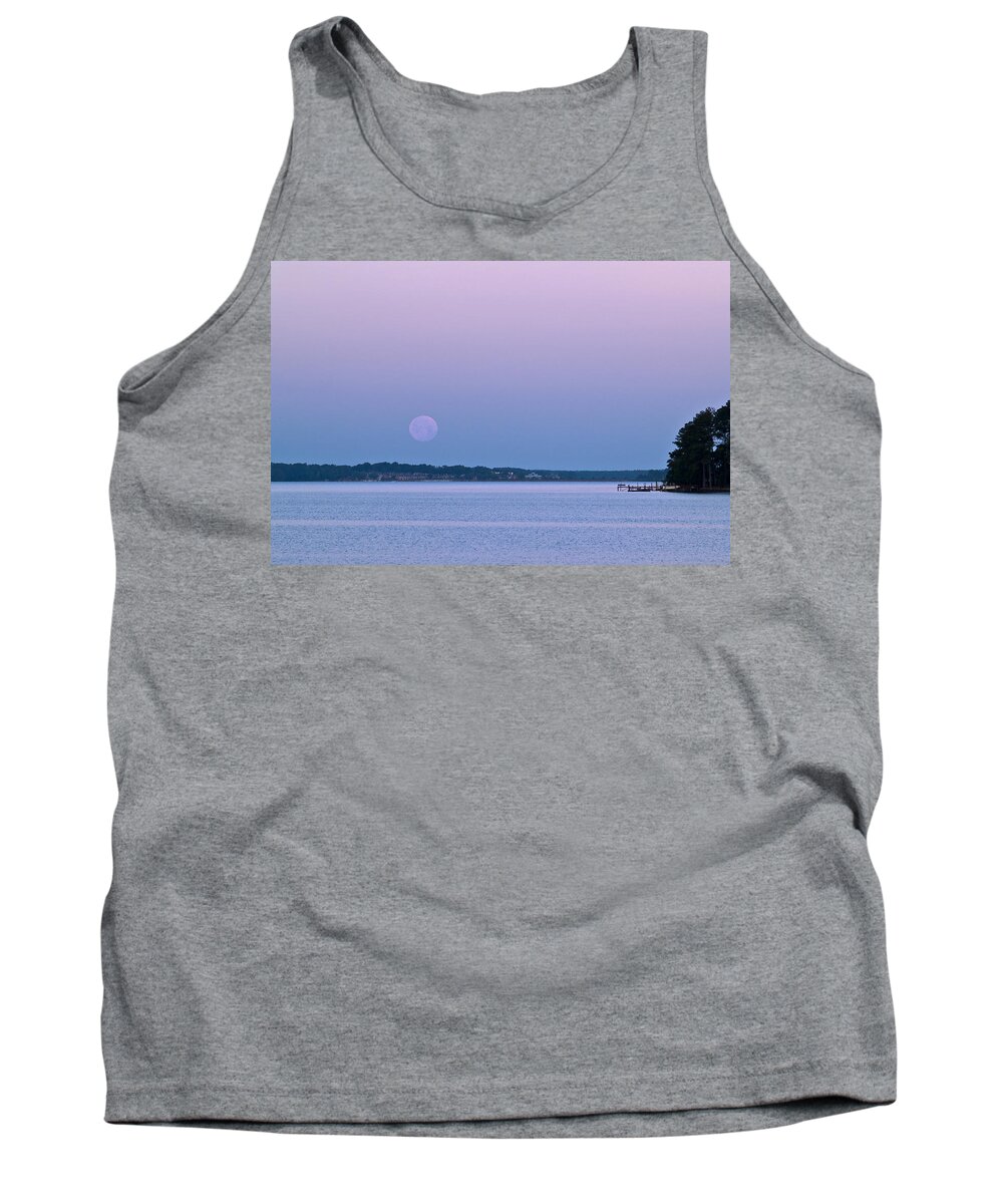 Moon Setting Tank Top featuring the photograph Super Moon Setting-1 by Charles Hite