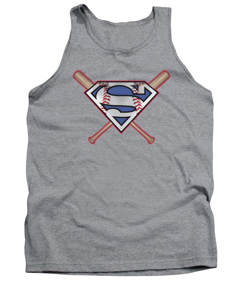  Tank Top featuring the digital art Superman - Crossed Bats by Brand A