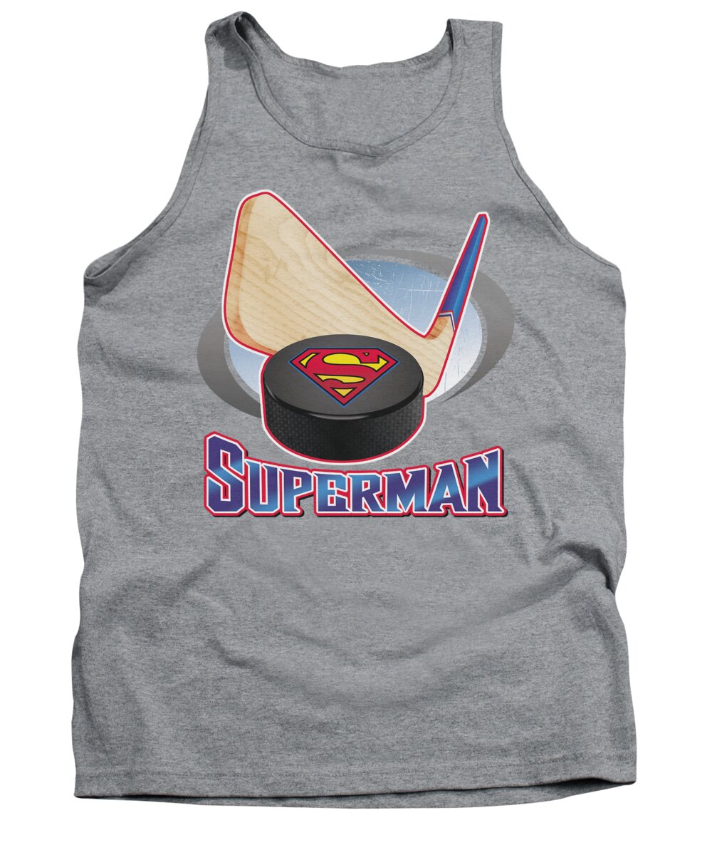 Superman Tank Top featuring the digital art Superman - Hockey Stick by Brand A