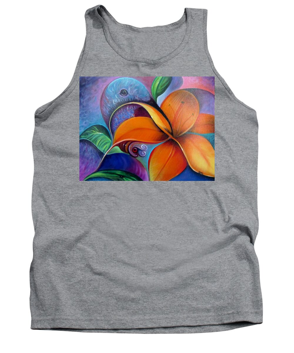 Curvismo Tank Top featuring the painting Sweet Nectar by Sherry Strong