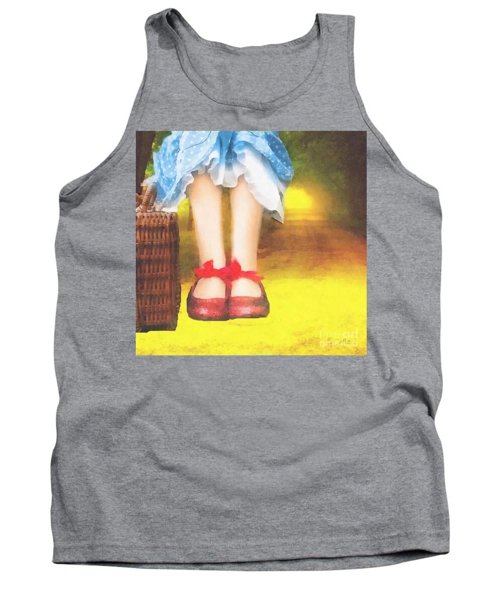 Taking Yellow Path Tank Top featuring the painting Taking Yellow Path by Mo T