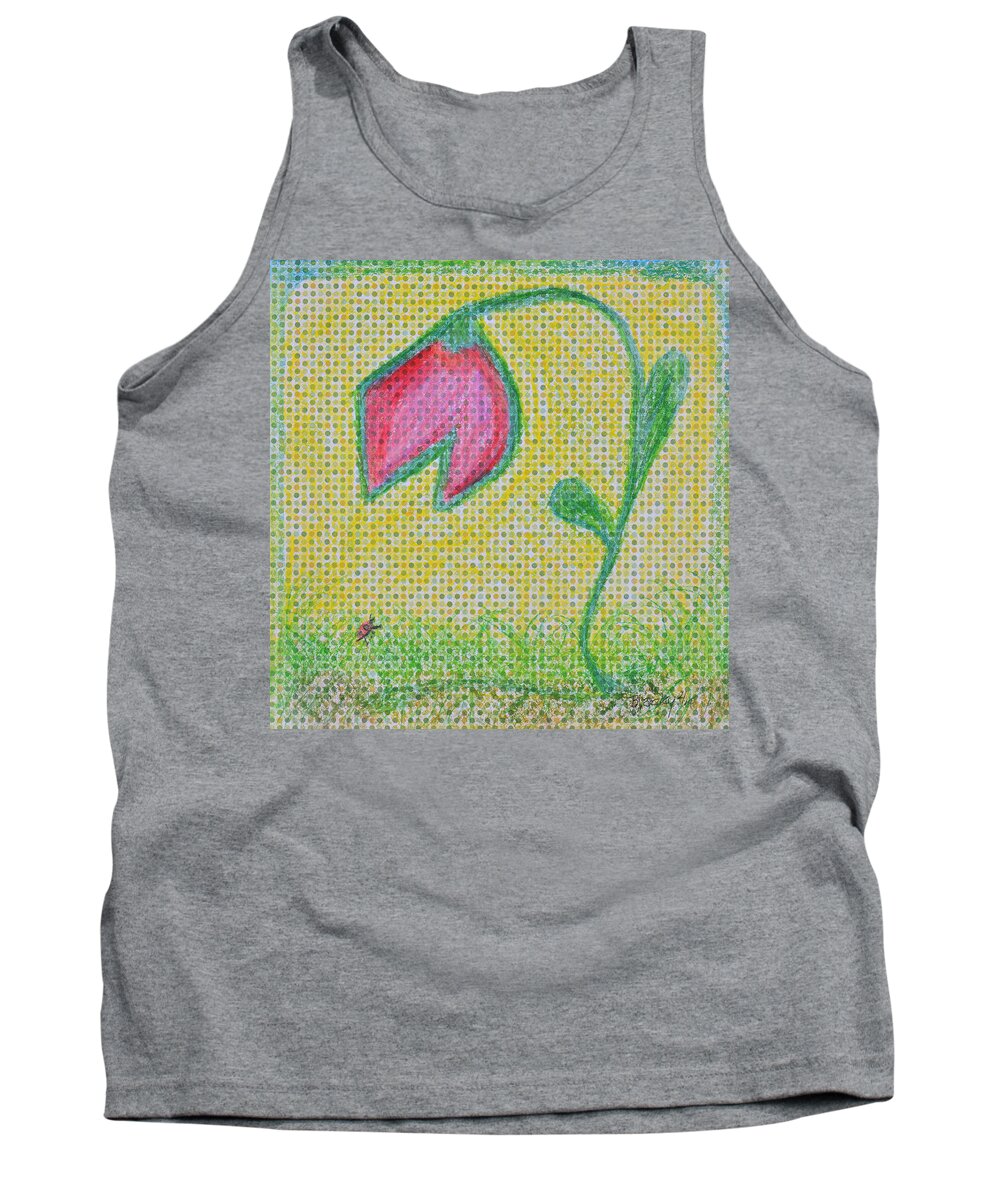Garden Tank Top featuring the painting Talking In The Garden by Donna Blackhall