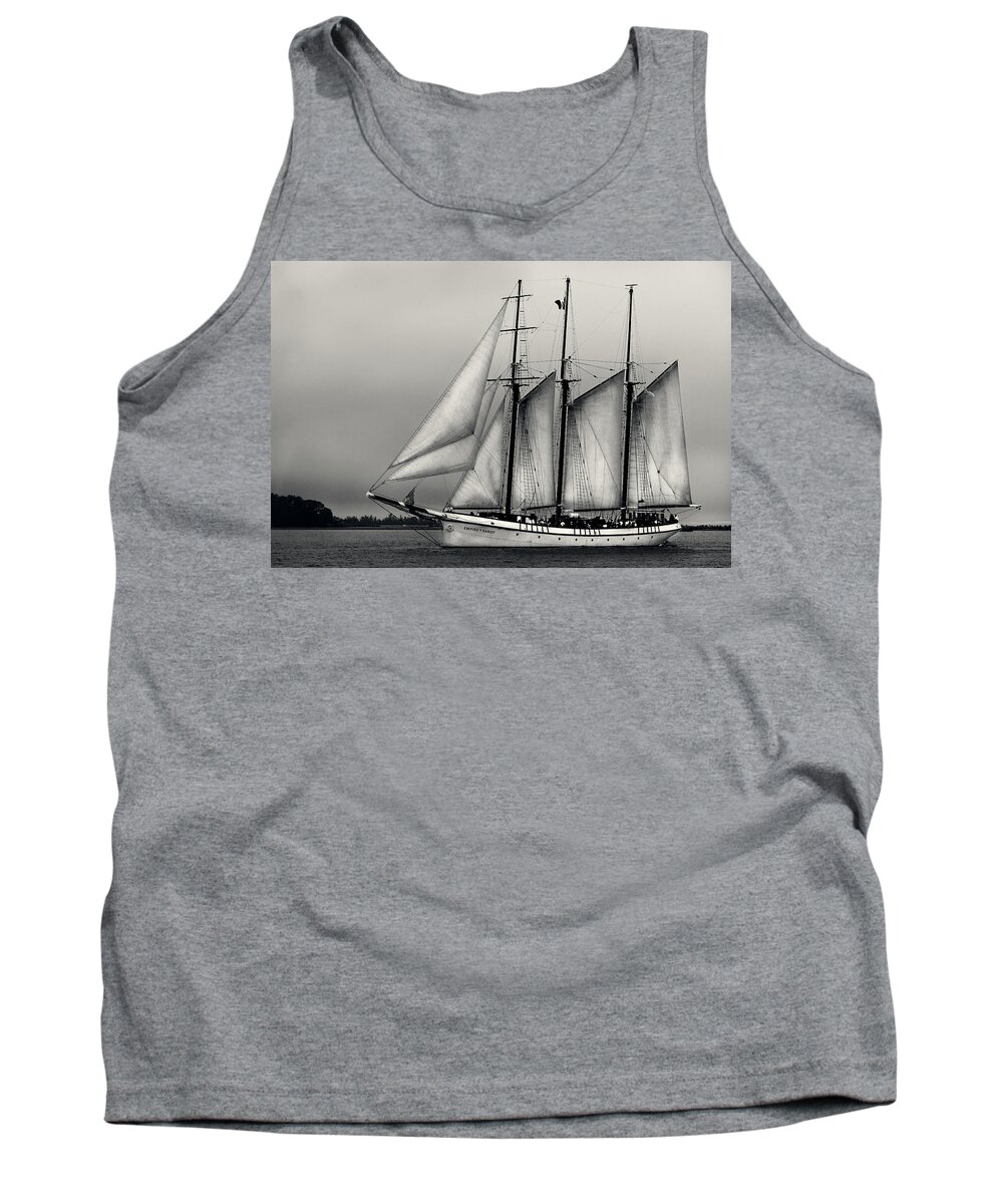 Boating Tank Top featuring the pyrography Tall Ships Sailing boat by Peter V Quenter