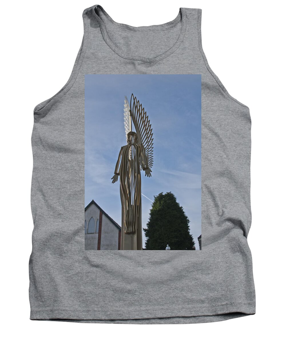 Angel Tank Top featuring the photograph The Angel of Bargoed 2 by Steve Purnell