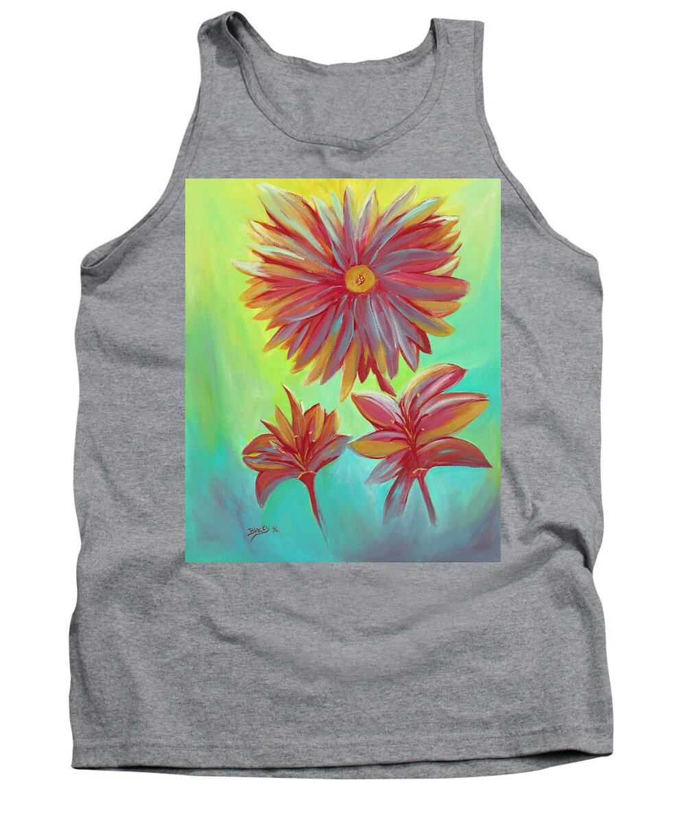 Flower Tank Top featuring the painting The Arrangement by Donna Blackhall
