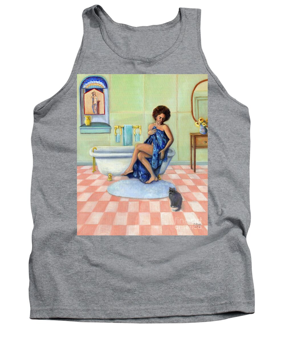 Portrait Tank Top featuring the painting The Bath by Marlene Book