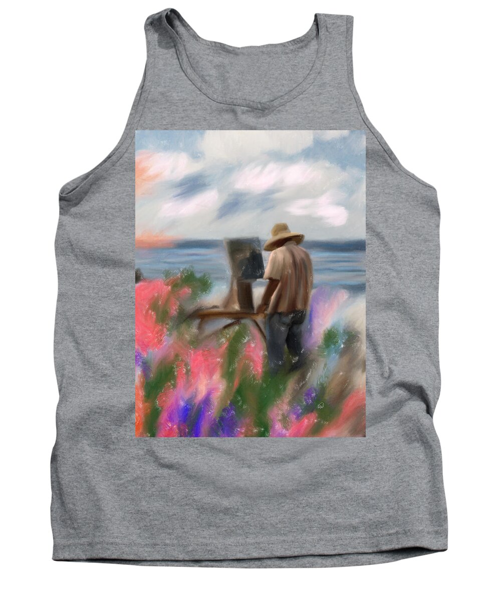 La Jolla Tank Top featuring the painting The Beauty of a Painter by Angela Stanton