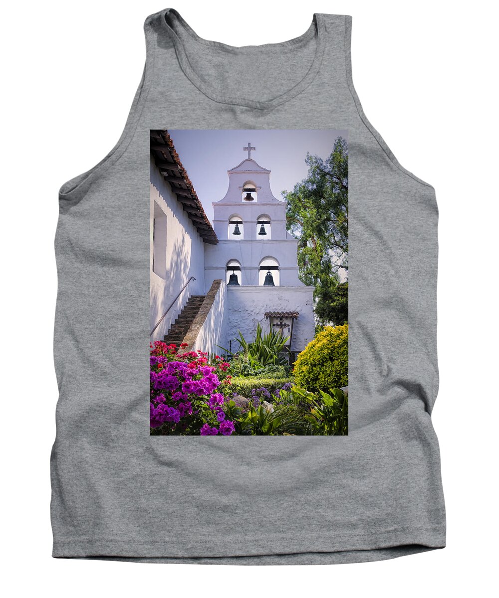 Mission Tank Top featuring the photograph The Campanario by Joan Carroll