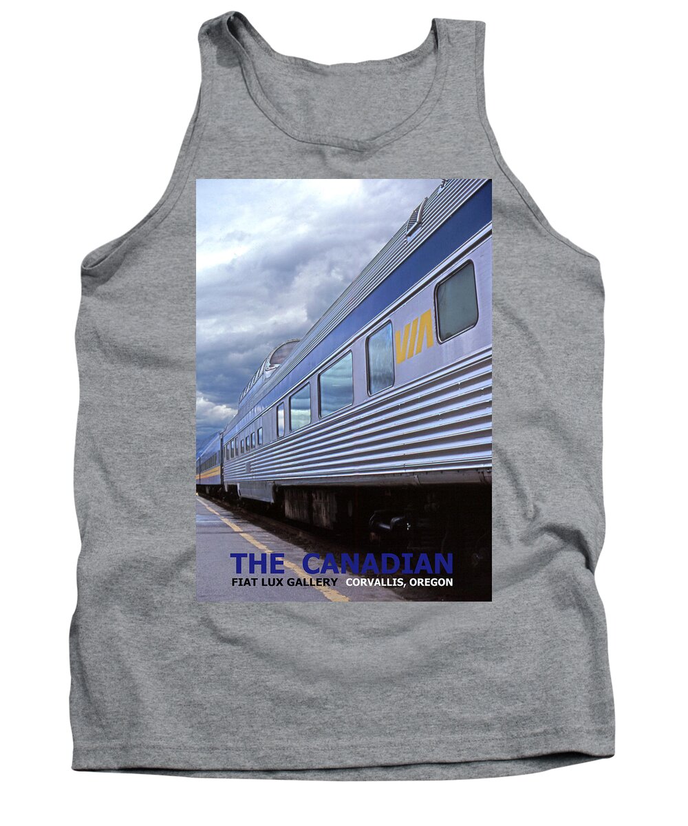 The Canadian Passenger Train Tank Top featuring the photograph The Canadian by Michael Moore