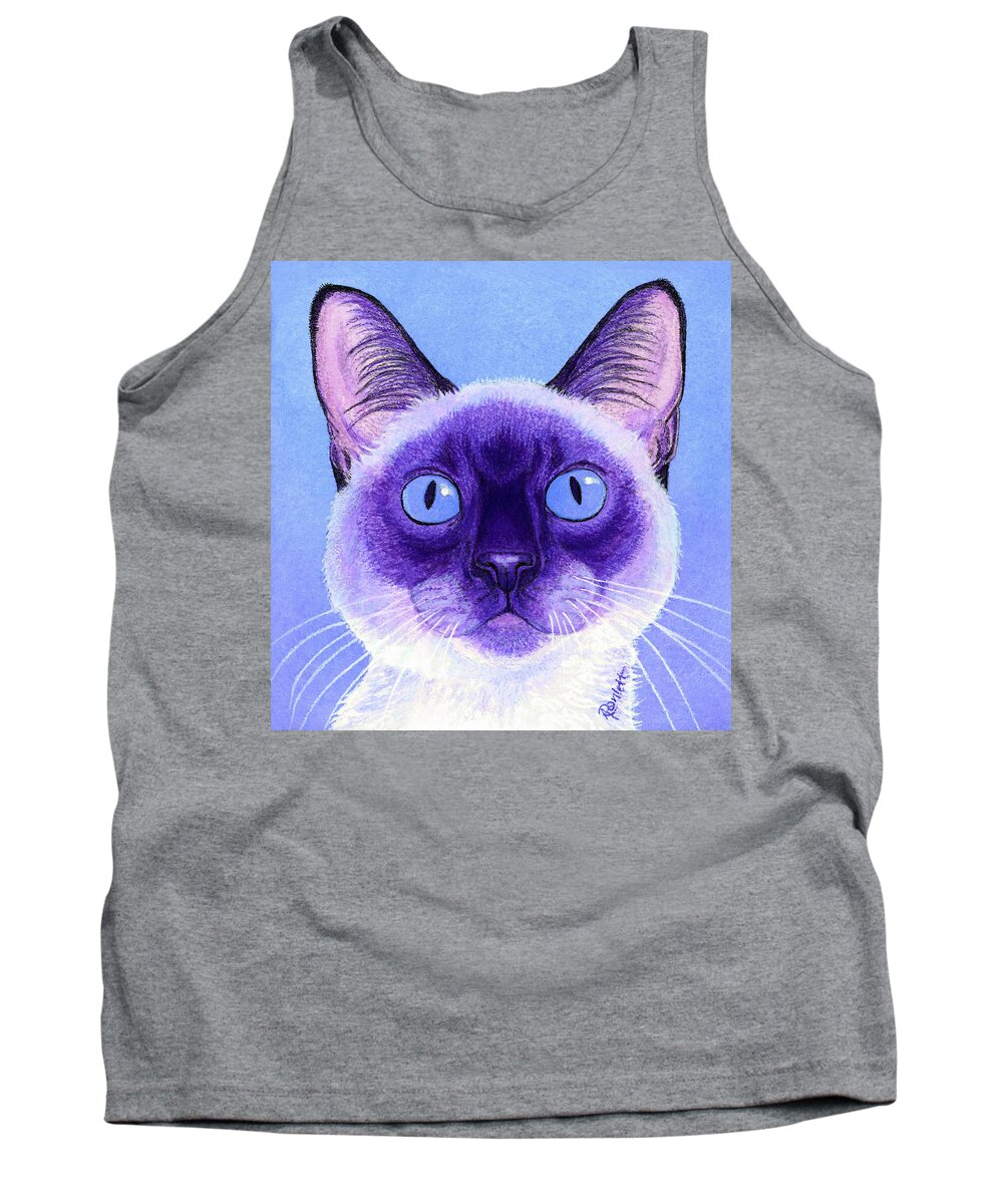 Cat Tank Top featuring the painting The Eyes Have It by Ann Ranlett