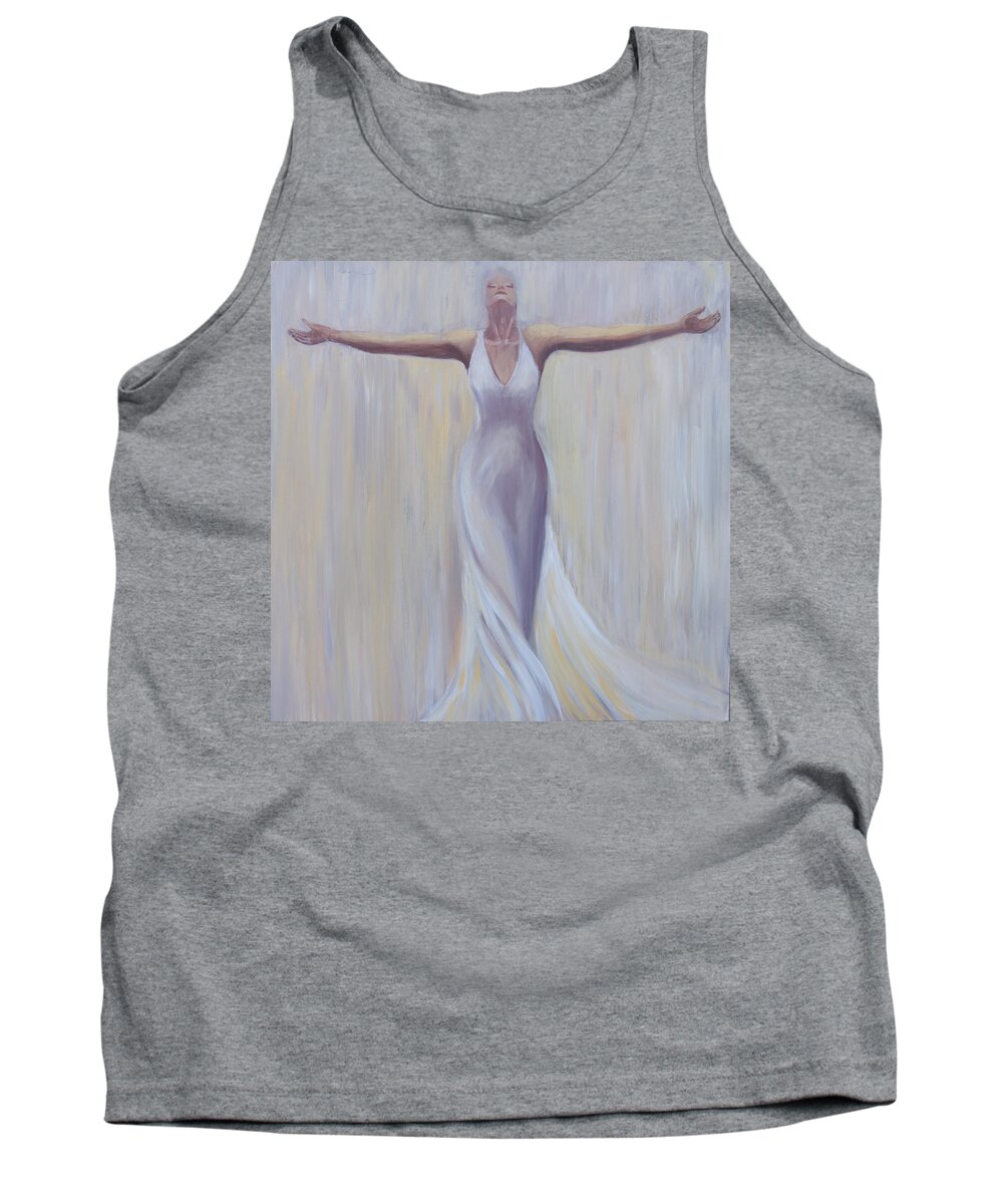 Woman Tank Top featuring the painting The fight is Won by Sheri Chakamian