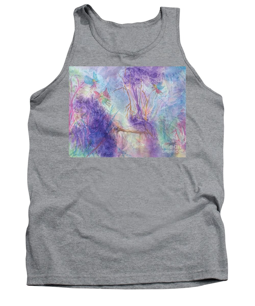 Fairy Tank Top featuring the painting The Gathering by Ellen Levinson