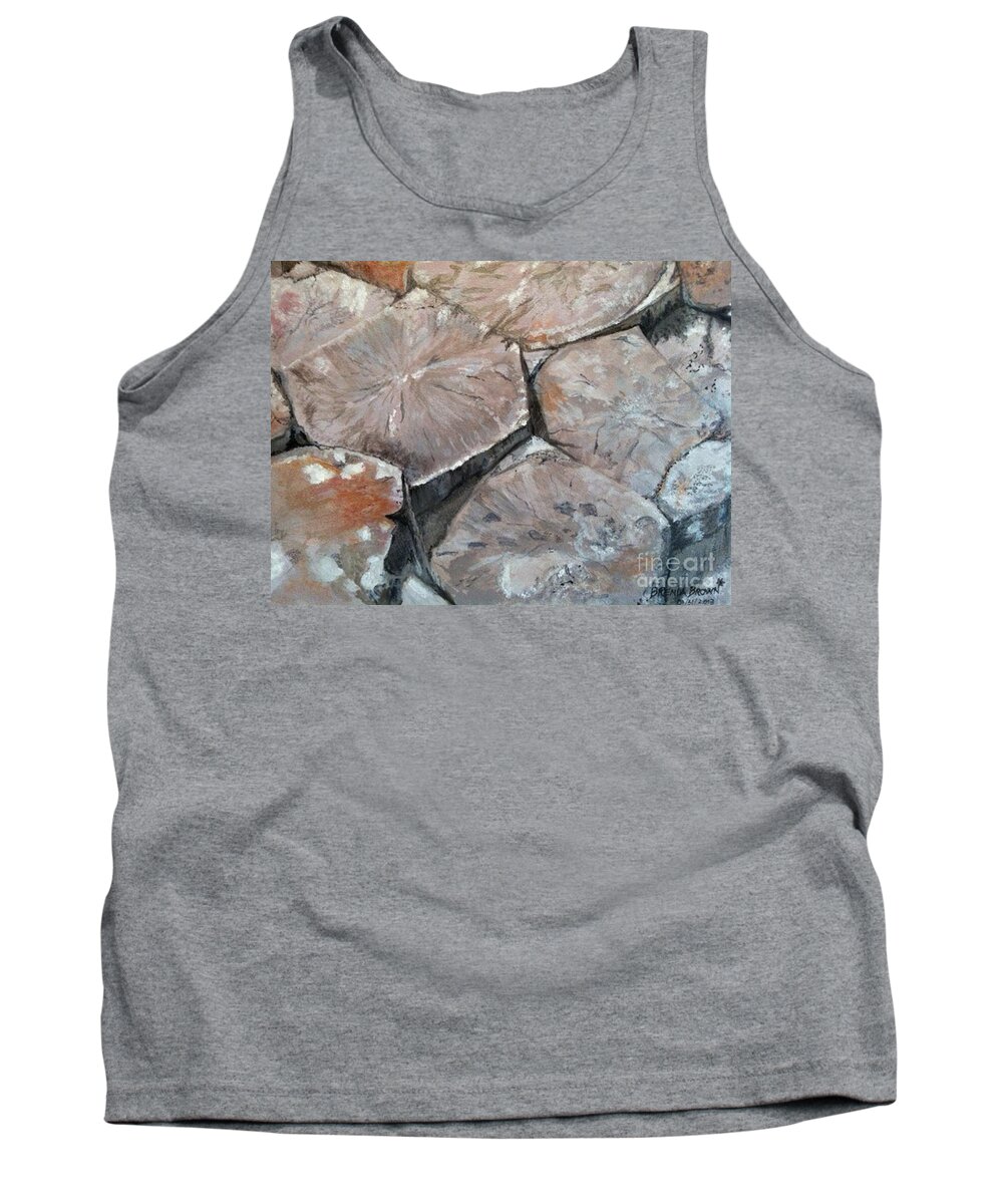 Landscape Tank Top featuring the painting The Giant's Causeway by Brenda Brown