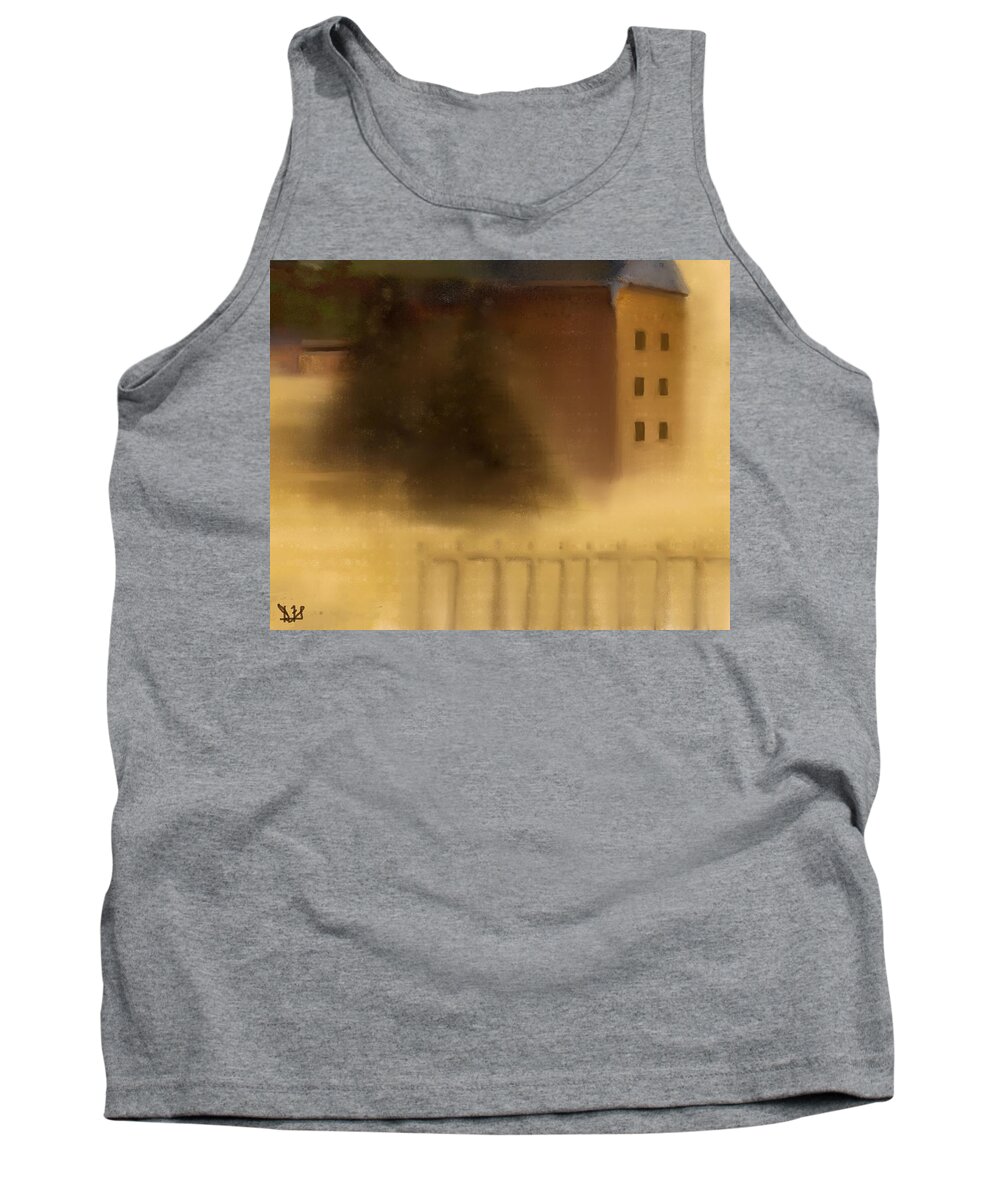 Fineartamerica.com Tank Top featuring the painting The House Beyond the Fence #C-1 by Diane Strain
