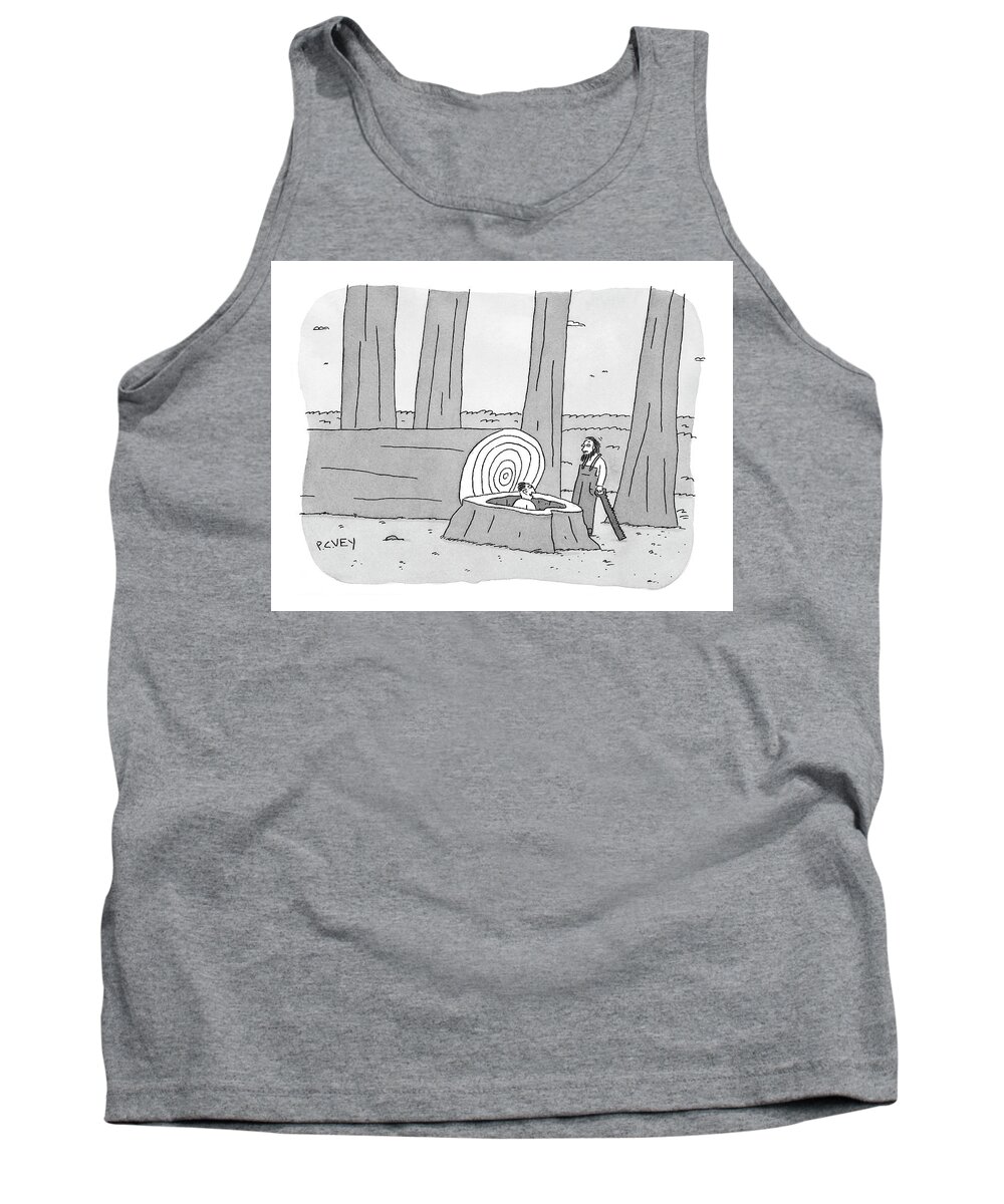 Tree Tank Top featuring the drawing The Inhabitant Of A Giant Tree by Peter C. Vey